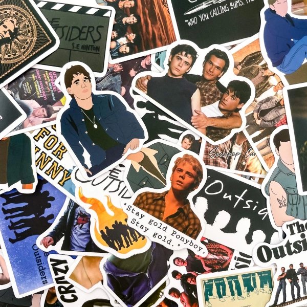 50 Random Outsiders Stickers, Vintage Movie Stickers, Film Lover Stickers, Retro Stickers, Pop Culture Stickers, Fan Collectibles Stickers