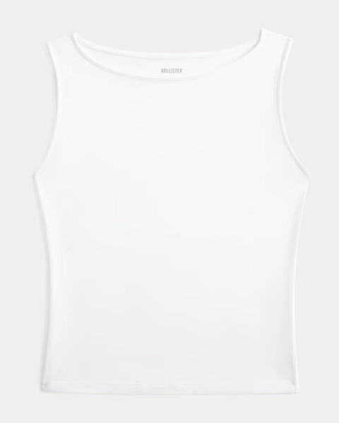 Soft Seamless Fabric Slash-Neck Tank