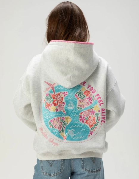 MALIBU SKYYE Alive Womens Hoodie - HEATHER GRAY - XS