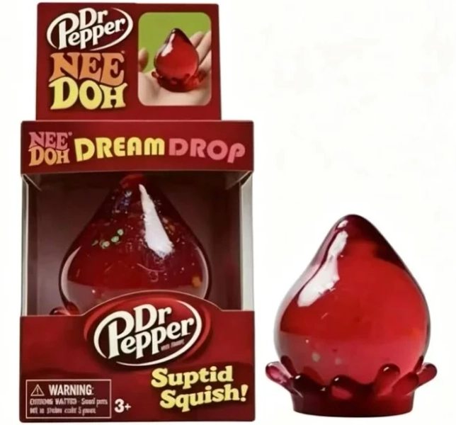 Schylling Dr Pepper NeeDoh Dream Drop Squishy Stress Toy, Ultra Soft Sparkle Fidget Squeeze Ball,
