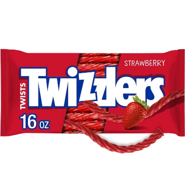 Twizzlers Strawberry Flavored Licorice Twists, Low Fat Candy - 16oz