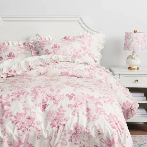 Loveshackfancy Damask Double Ruffle Edge Duvet