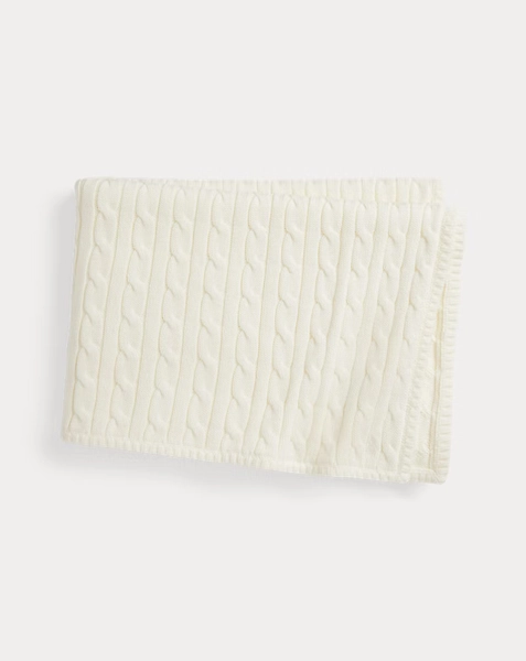 Cable-Knit Cotton Baby Blanket