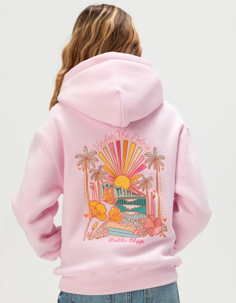 MALIBU SKYYE Under The Palms Girls Hoodie - LIGHT PINK
