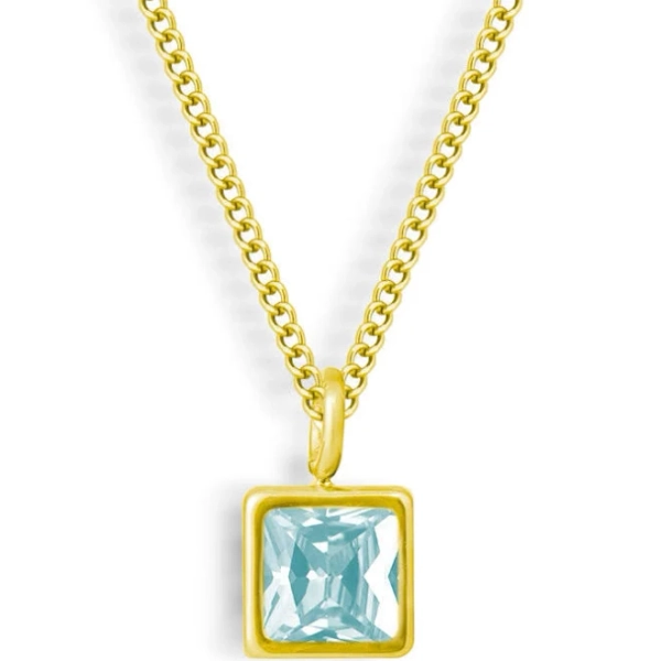 EVRY JEWELS WATERPROOF 18K Gold Plated Stainless Steel Faye Birthstone Necklace