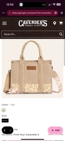 Wrangler Beige Leopard Print Medium Tote Bag | Cavender's
