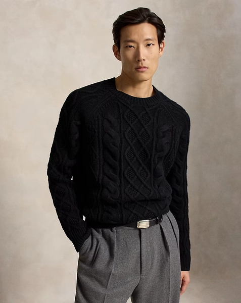 Aran-Knit Wool-Alpaca Jumper