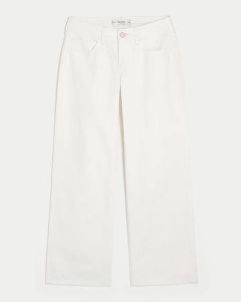 Low-Rise White Baggy Jeans