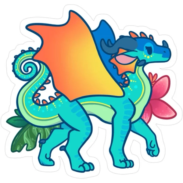 Chibi Glory Wings Of Fire Sticker