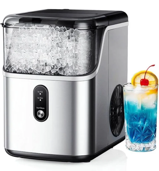SIMZLIFE Nugget Ice Countertop Portable Ice Maker ZX-IM-15S-S-HD