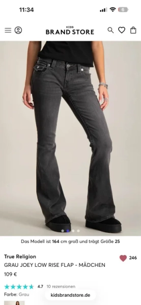 True Religion GRAU JOEY LOW RISE FLAP