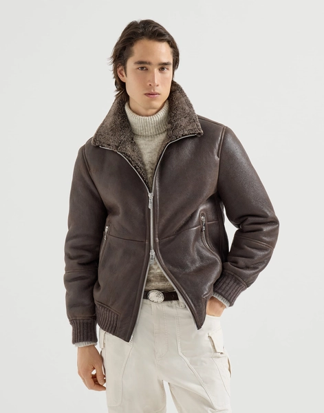 Shearling bomber jacket