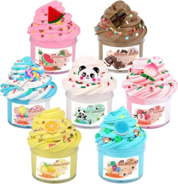 Scented Dual Colored Peachybaby Slime Kit with 7 Pack Butter Slimes | Unbranded