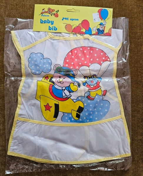 Vintage 1970s/1980s Falcon PVC Baby Bib In Original Packaging New Old Stock