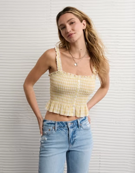 AE Smocked Button-Up Cami