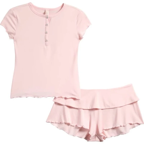 Skims Women's Henley& Foldover Pyjama Set