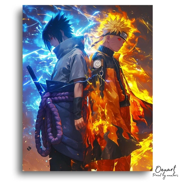 Fiery Duel Striking Canvas - Anime Paint By Numbers Kit