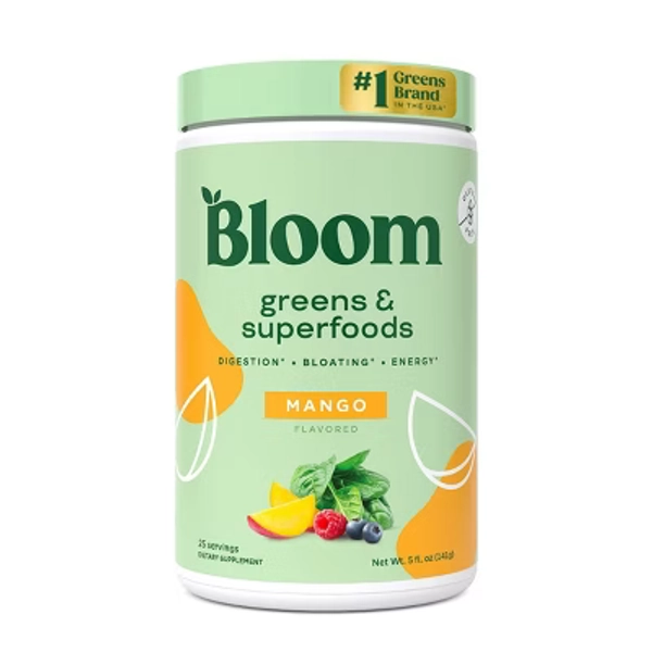 BLOOM NUTRITION Greens and Superfoods Powder - Mango - 5oz/25ct