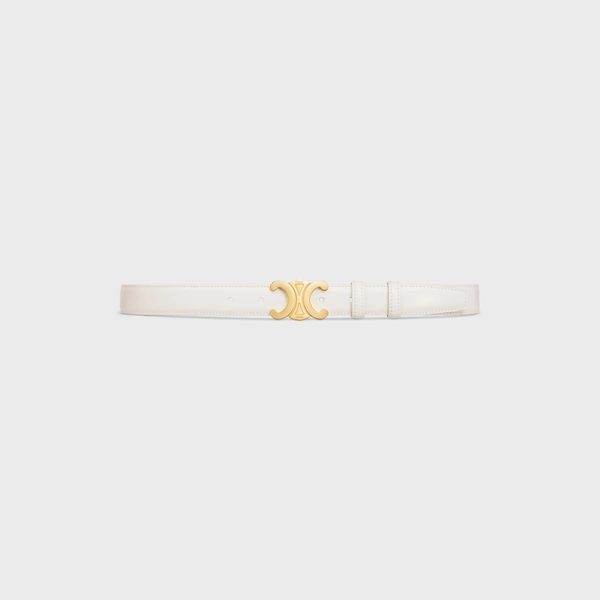 MEDIUM 25MM TRIOMPHE BELT IN TAURILLON LEATHER - RICE | CELINE