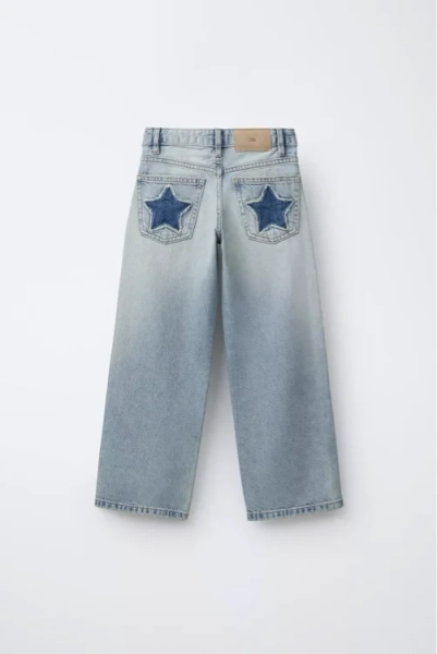 JEANS WIDE LEG À CLOUS