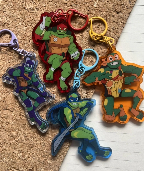 R-O-T-TMNT inspired keychains