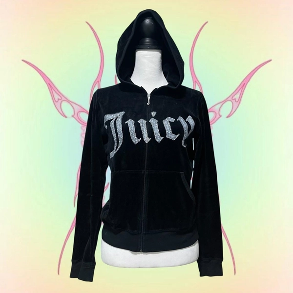 Y2K Juicy Couture Black Velour Hoodie 
Vintage Juicy...
