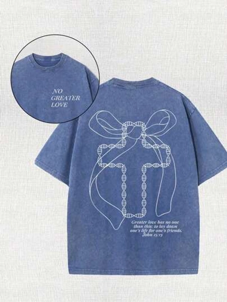 Cross, Letter Printing, Jesus, Religious Belief, God, 230 Grams Of Wax Printed Double-Sided Short-Sleeved T-Shirt, Retro Washing, 100% Cotton, Comfortable Loose Short-Sleeved T-Shirt Selected Summer Clothing.