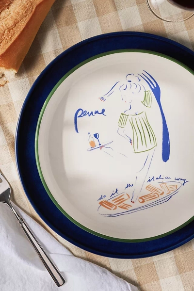 Das Rotes Rabbit Italian Earthenware Pasta Bowl