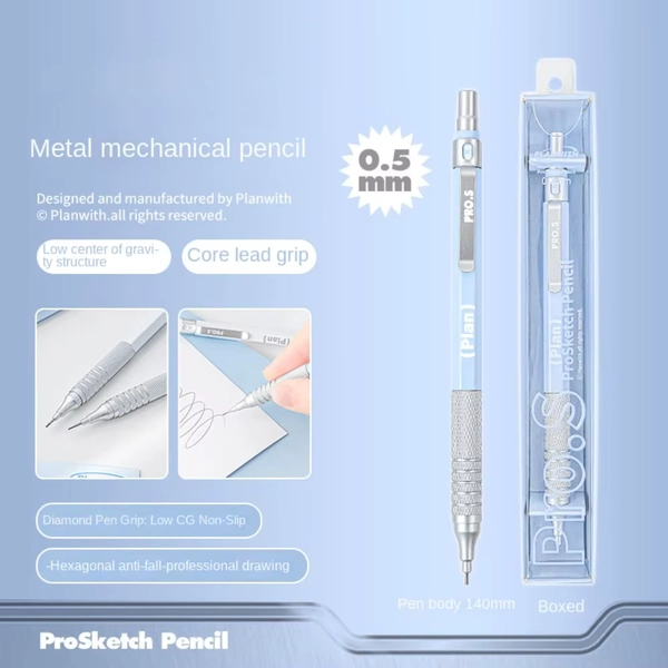 New 0.5/0.7mm Automatic Pencils Metal Anti-fall Low Center of Gravity Pencil Student Stationery Drawing Pencil - AliExpress 21
