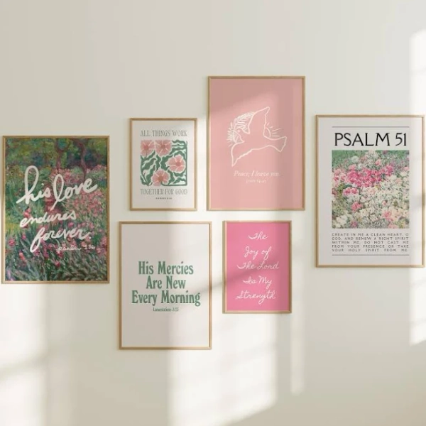 Christian Gallery Wall Art Set: Bible Verse Prints (Digital Download)