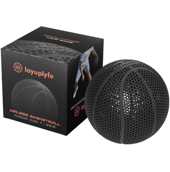 LAYUPLYFE Airless 3D Printed Silent Indoor Noiseless Basketball