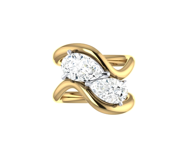 Friendship Stacker - Double White Pear Shape - MOSSIGHI