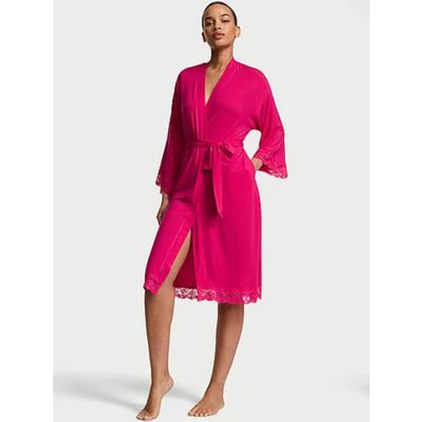 SoSoft™ Modal Lace-Trim Robe, Pink, Xlxxl - Women's Robes - Victoria's Secret
