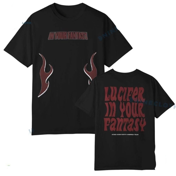 Lucifer In Your Fantasy Ateez 2025 North America Tour Flame Unisex T-shirt Gift