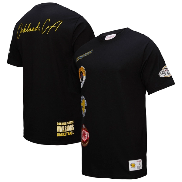 Men's Golden State Warriors Black Black Out Collection Vintage Premium T-Shirt
