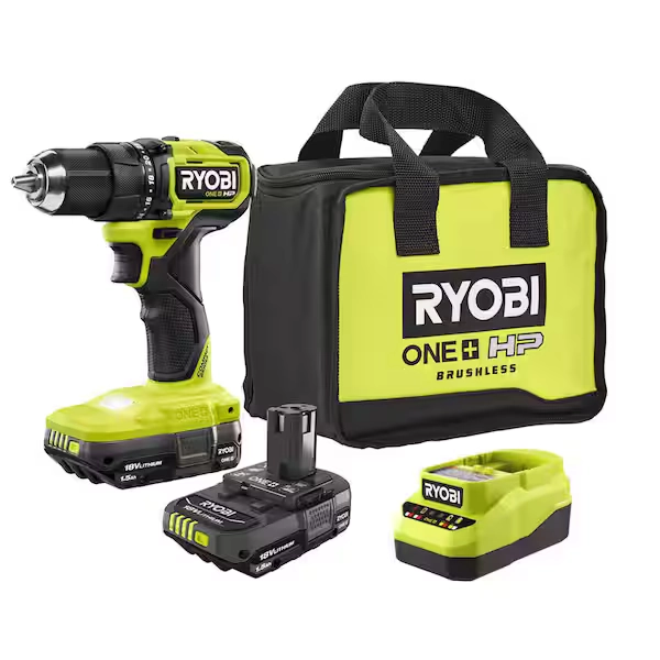 ONE+ HP 18V Brushless Cordless Compact 1/2in. Drill/Driver Kit with (2) 1.5 Ah Batteries and Charger