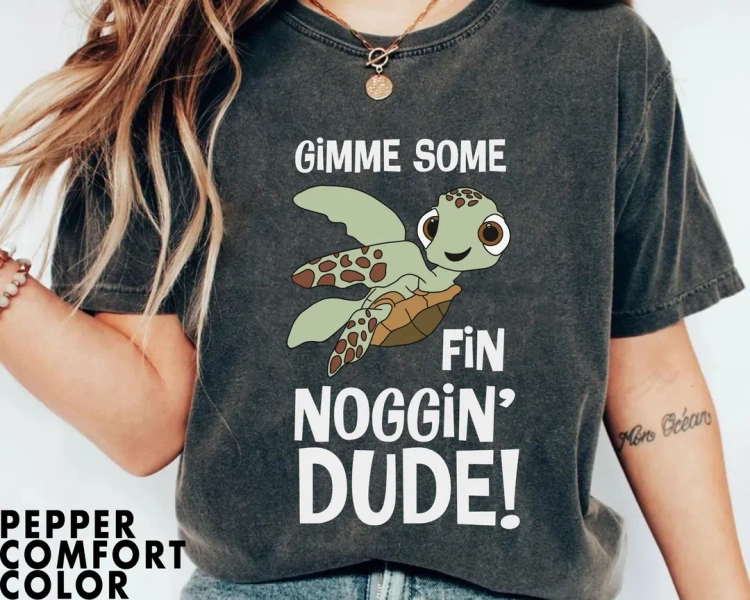 Finding Nemo Squirt Gimme Some Fin Noggin Dude Comfort Colors Shirt, Retro Disney Finding Nemo Turtle Tee, Magic Kingdom, Disneyland Trip - Etsy
