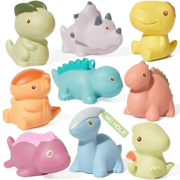 Amchsuri Bath Toys, Dinosaur 9 Pack | Sealed, No Hole & Mold Free