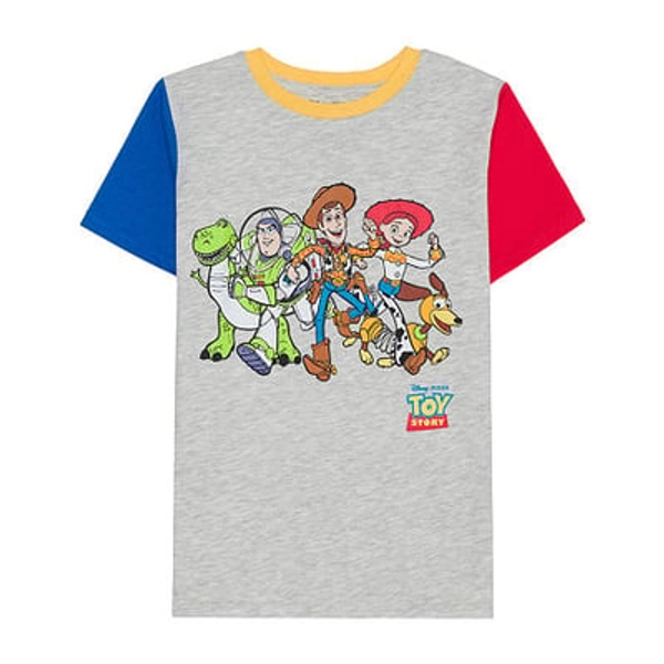 Disney Collection Little & Big Kid Boys Crew Neck Short Sleeve Regular Fit Toy Story Graphic T-Shirt, L (10/12), Beige