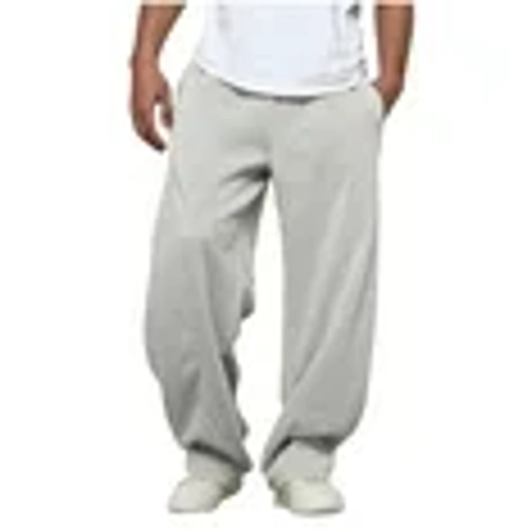 Pisexur Trousers for Men Solid Color Wide Leg Loose Sweatpants for Men Open Bottom Drawstring Waist Workout Gym Baggy Pants Men's Pants S-2XL