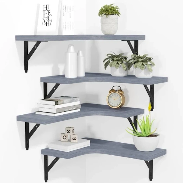Latitude Run Set of 4 Wall Mounted Corner Floating Shelves