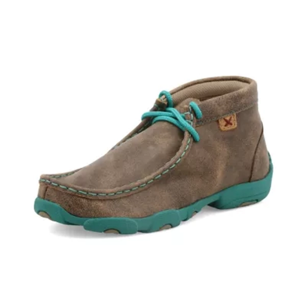 Twisted X Unisex Kids' Chukka Driving Moc Shoes, YDM0017-M-05 - Bomber/Turquoise,9