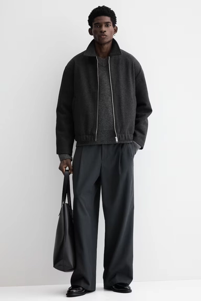 Regular-Fit Felted Shacket