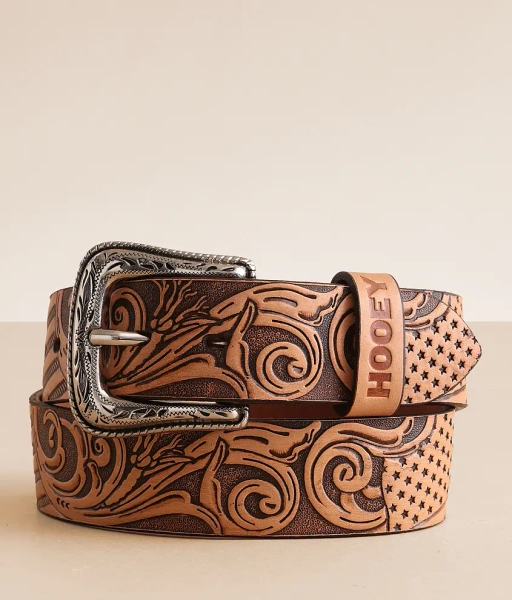 36 Brown Liberty Roper Leather Belt