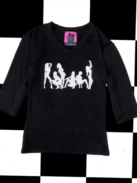 SWEET LORD O'MIGHTY! GIRLS V NECK IN BLACK