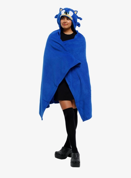 Sonic The Hedgehog Hooded Throw Blanket