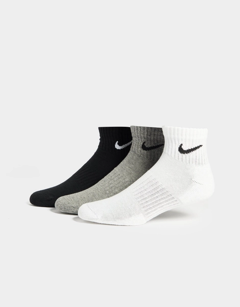 White Nike 3-Pack Lightweight Quarter Socks | JD Sports UK 