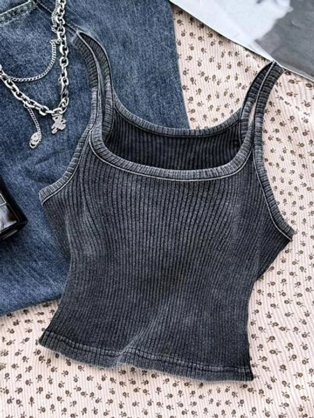 SHEIN En Girls Tank Tops & Camis, Summer Streetwear Casual Cotton Fitted Tank Tops