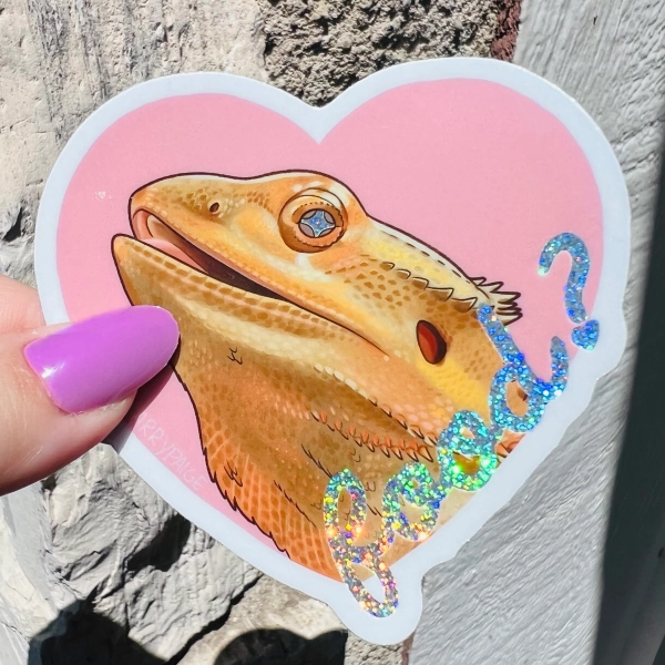 FOOD? Bearded Dragon Holographic Vinyl Sticker