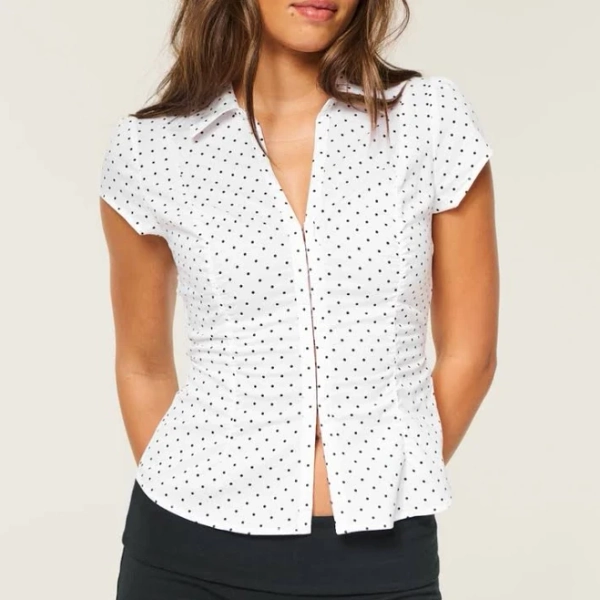 Hollister Women's Ruched Short-Sleeve Shirt